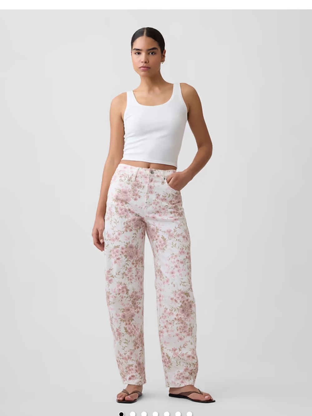 Women’s Gap Factory floral barrel denim pants size 4 - Picture 6 of 6